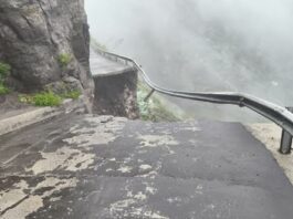 La pista de acceso a Erque y Erquito en Vallehermoso completamente interrumpida