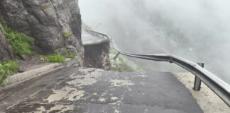 La pista de acceso a Erque y Erquito en Vallehermoso completamente interrumpida
