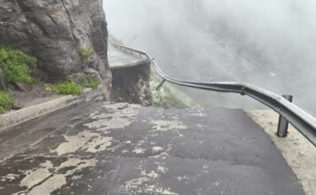 La pista de acceso a Erque y Erquito en Vallehermoso completamente interrumpida