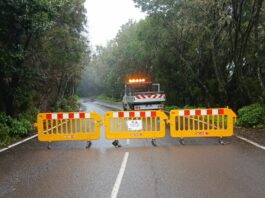 Cerrada por desprendimiento la carretera de El Rejo en La Gomera