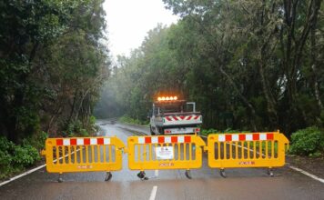 Cerrada por desprendimiento la carretera de El Rejo en La Gomera