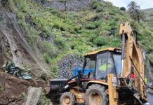 Los desprendimientos en las vías insulares marcan la segunda jornada del paso de Therese por La Gomera