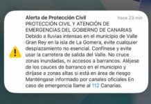 Protección Civil y Atención de Emergencias remite alertas a los móviles en La Gomera