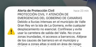 Protección Civil y Atención de Emergencias remite alertas a los móviles en La Gomera
