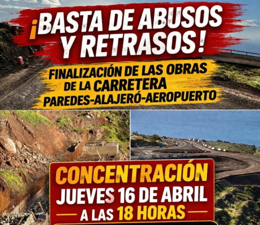 Concentración de protesta por la situación de la carretera GM-3 desde el Aeropuerto de La Gomera – Alajeró – Paredes