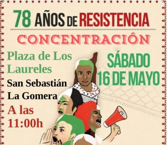 La Plataforma ‘La Gomera por Palestina’ convoca concentración en la Plaza de Los Laureles de San Sebastián de La Gomera