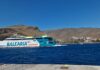 El catamarán ‘Mercedes Pinto’ de Balearia realiza prácticas ya en el puerto de San Sebastián de La Gomera