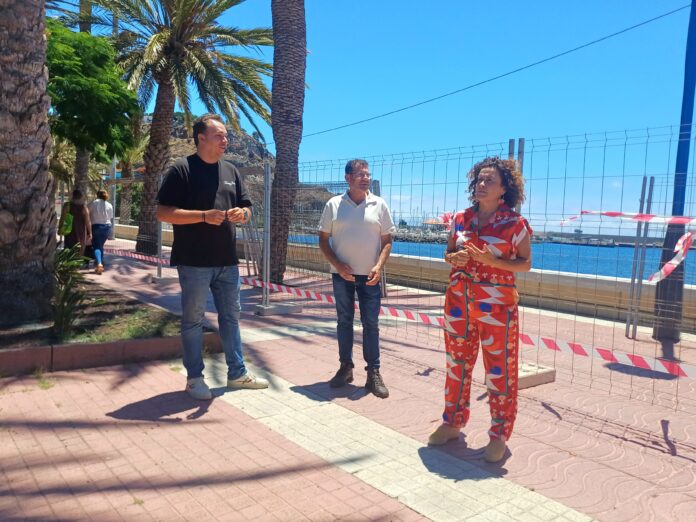 Obras muro avda marítima de San Sebastián