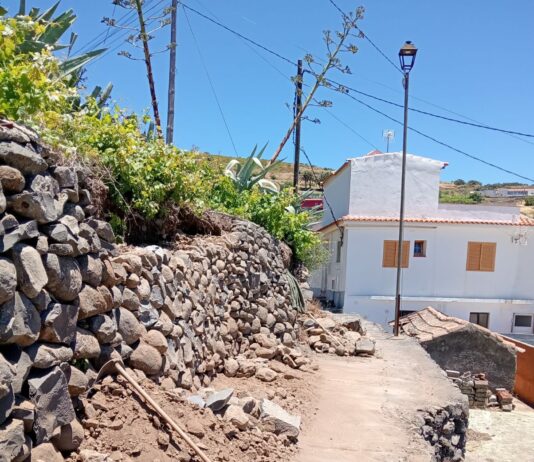 Vallehermoso recupera muros y caminos afectados por las borrascas Emilia y Therese