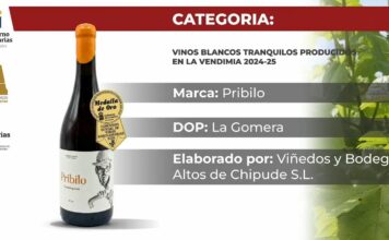 El Cabildo felicita a la Bodega Altos de Chipude por la medalla lograda en el Concurso Oficial de Agrocanarias