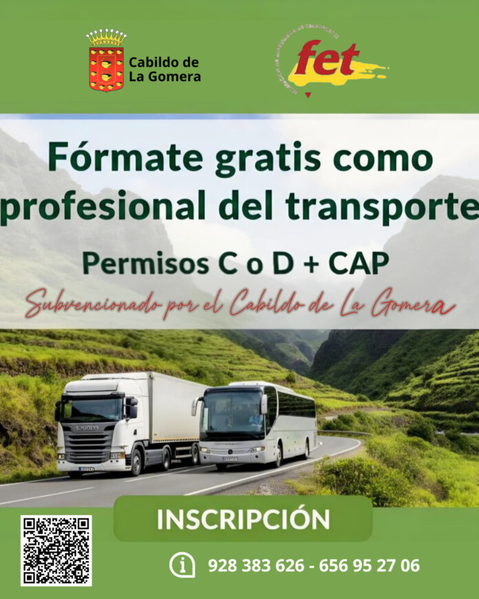 130726 Oferta de cursos gratuitos en materia de transporte en La Gomera