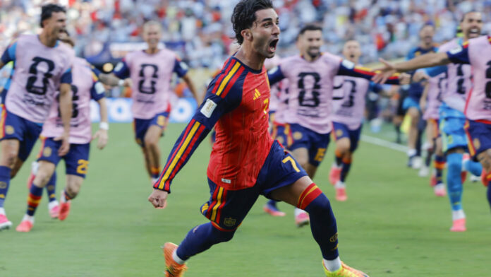 Ferran Torres celebra el gol contra Argentina EFE Lavandeira Jr
