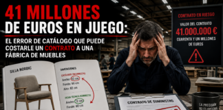 41 millones de euros en juego: el error de catálogo que puede costarle un contrato a una fábrica de muebles