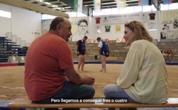 La presidenta del Parlamento de Canarias pone en valor la lucha canaria en Lanzarote