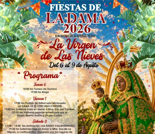 La Dama celebrará sus fiestas en honor a la Virgen de las Nieves del 6 al 9 de agosto