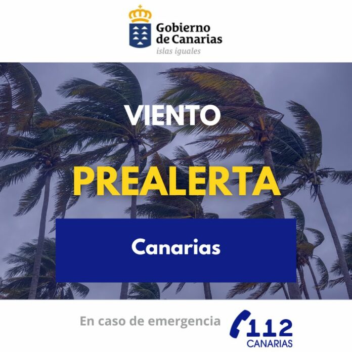 Prealerta vientos canarias 2026