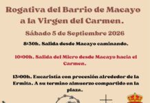 Macayo celebrará el próximo 5 de septiembre su tradicional rogativa a la Virgen del Carmen
