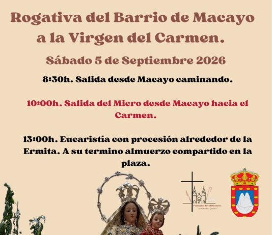 Macayo celebrará el próximo 5 de septiembre su tradicional rogativa a la Virgen del Carmen