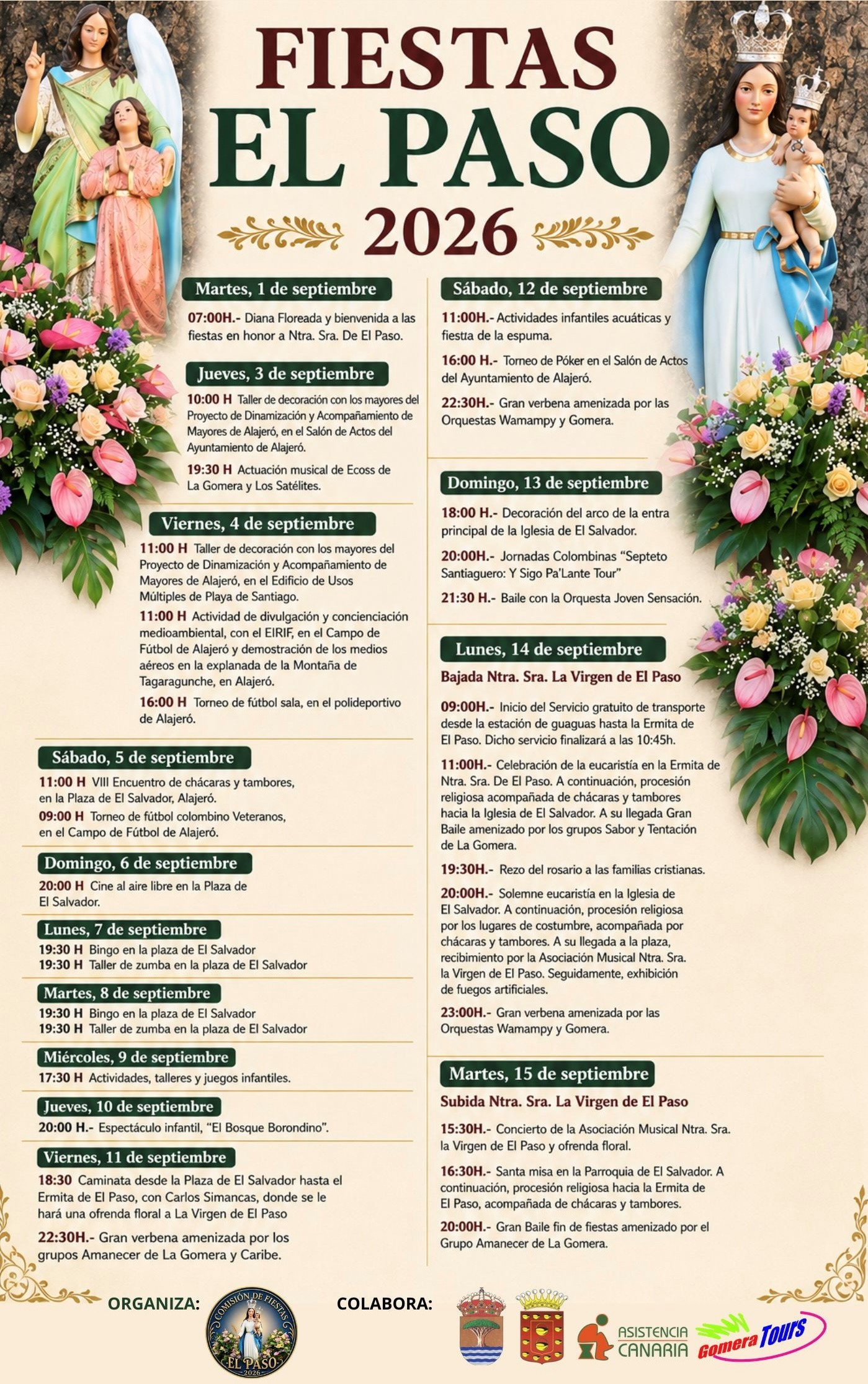 programa Fiestas El Paso 2026