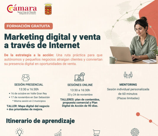 Cabildo y la Cámara de Comercio impulsan la competitividad del comercio de La Gomera con una formación en marketing digital