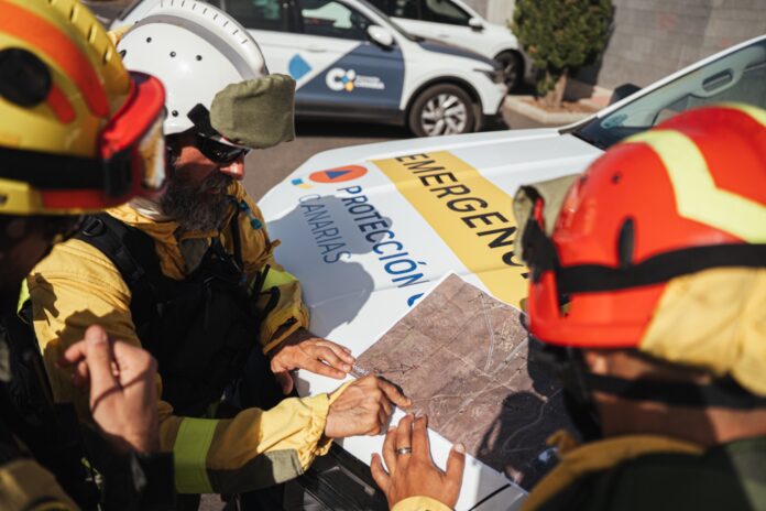 Imagen de un simulacro de incendio en La Gomera